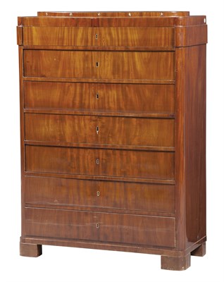 Lot 367 - Baltic Neoclassical Mahogany Tall Chest of...