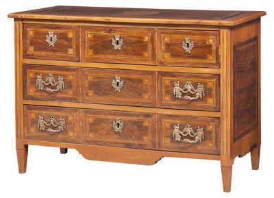 Lot 306 - Italian Neoclassical Walnut Olivewood and...