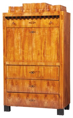 Lot 347 - Biedermeier Part-Ebonized Mahogany Fall-Front...