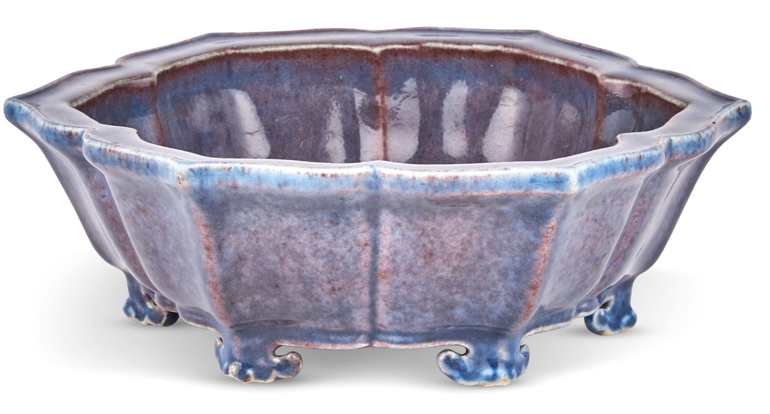 Lot 163 - A Chinese Jun-Type Porcelain Narcissus Bowl...