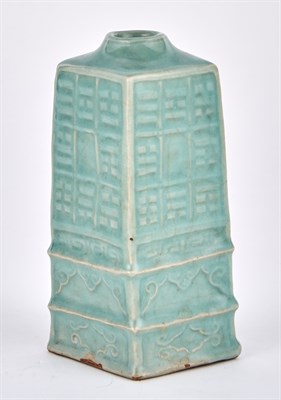 Lot 115 - A Chinese Longquan Celadon Cong Vase Yuan...