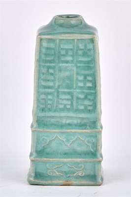 Lot 115 - A Chinese Longquan Celadon Cong Vase Yuan...