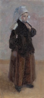 Lot 24 - Attributed to Augustus Daggy Young Breton Oil...