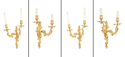 Lot 147 - Set of Four Louis XV Style Gilt-Metal Two...