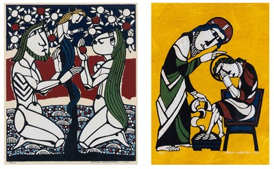 Lot 116 - Sadao Watanabe (1913-1996) ADAM AND EVE;...
