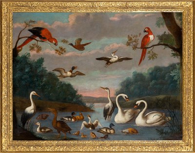 Lot 49 - Flemish School 18th/19th century Parrots and...