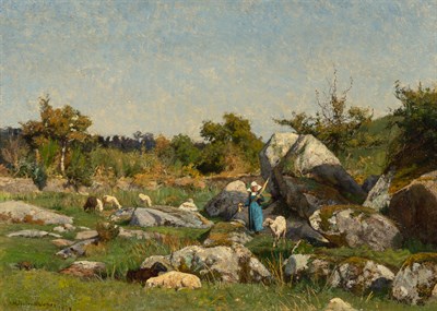 Lot 1028 - Hugh Bolton Jones American, 1848-1927 Bergère...
