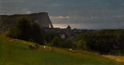 Lot 1023 - George Inness American, 1825-1894 Etretat,...