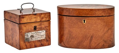 Lot 332 - Two English Maple and Mahogany Tea Caddies...