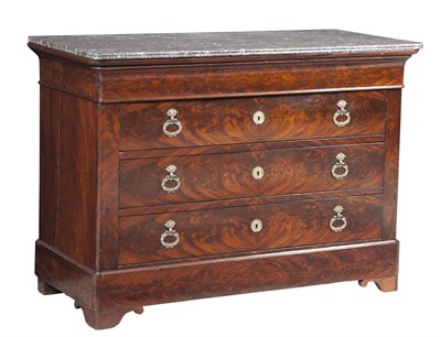 Lot 197 - Louis Philippe Mahogany Marble Top Commode...