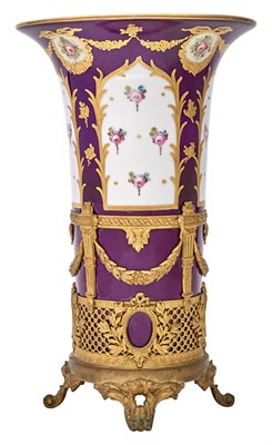 Lot 312 - Sevres Style Gilt Bronze Mounted Porcelain...