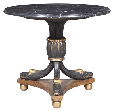 Lot 176 - Empire Style Parcel-Gilt, Painted and Mahogany...