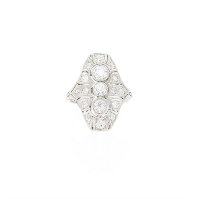 Lot 1127 - Platinum and Diamond Ring