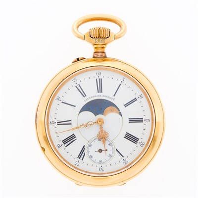 Lot 1151 - Calendrier Breveté Gold Calendar Pocket Watch