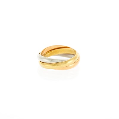 Lot 19 - Cartier Tricolor Gold 'Trinity' Band Ring