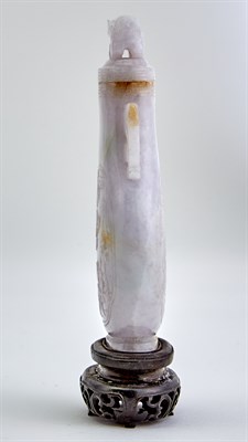 Lot 63 - A Chinese Lavender Jadeite Vase and Cover Late...