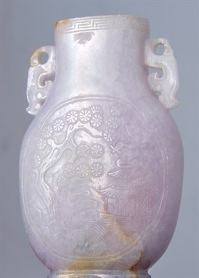 Lot 63 - A Chinese Lavender Jadeite Vase and Cover Late...