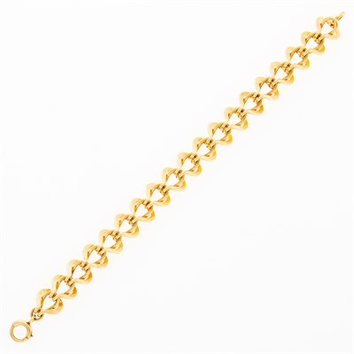 Lot 1249 - Gold Heart Link Bracelet