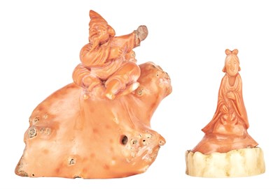 Lot 374 - Two Japanese Coral Carvings 19th Century The...