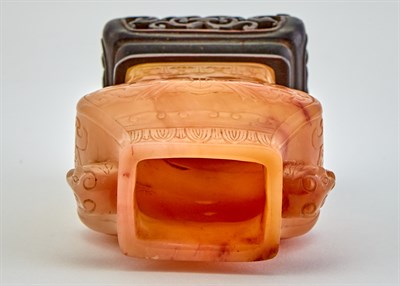 Lot 96 - A Chinese Honey Agate Archaistic Vase Qing...