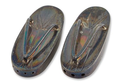 Lot 373 - A Pair of Sandal-Form Japanese Silver Water...