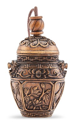 Lot 269 - A Japanese Carved Boxwood Inro