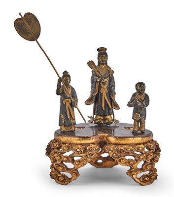 Lot 367 - A Japanese Parcel Gilt Bronze Grouping of...