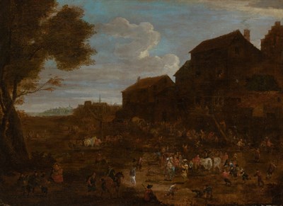 Lot 47 - Dutch School 18th Century Village Scene Oil on...