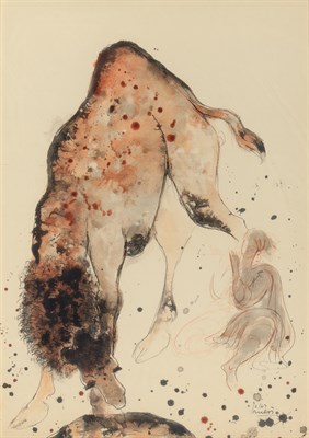 Lot 92 - Reuven Rubin Israeli, 1893-1974 Idyll in the...