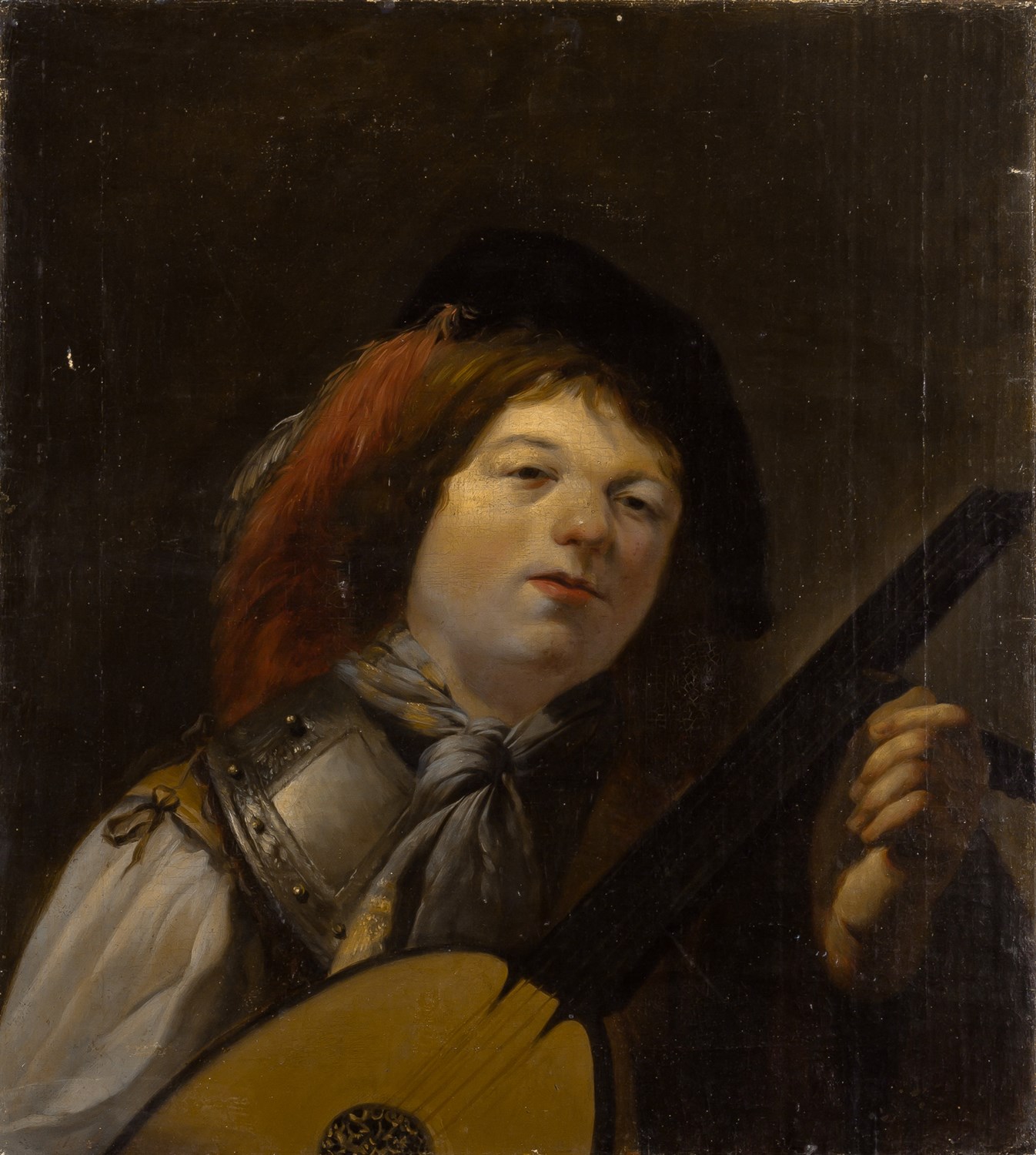 Lot 80 - Dutch School 19th Century A Boy Playing a Lute...