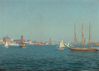 Lot 1042 - American School 20th Century New York Harbor,...