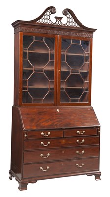 Lot 181 - George III Style Mahogany Bureau Bookcase...