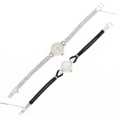 Lot 1115 - Two White Gold and Diamond Wristwatches