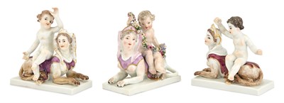 Lot 208 - Group of Three Meissen Porcelain Figural...