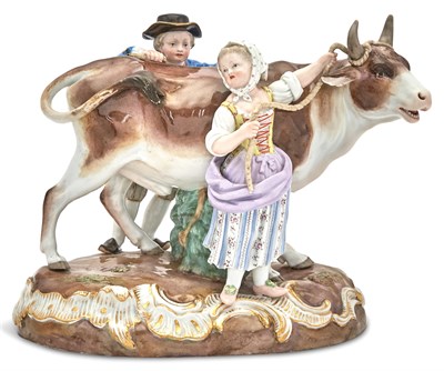 Lot 121 - Meissen Porcelain Group of Two Shepherd...