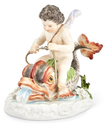 Lot 218 - Meissen Porcelain Figural Group of Cupid...