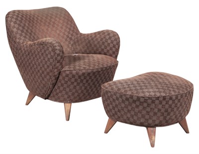 Lot 249 - Vladimir Kagan Upholstered Barrel Armchair and...