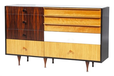 Lot 304 - Custom Mixed Wood Long Chest of Drawers 2000s...