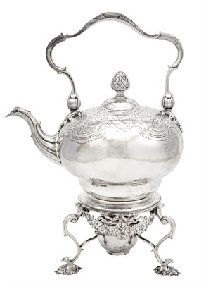Lot 172 - George II Sterling Silver Kettle on Stand Ayme...