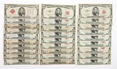 Lot 3075 - United States 1928 to 1963 USN Five Dollar...