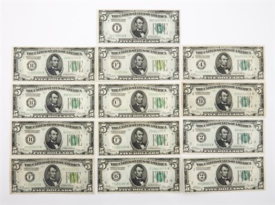 Lot 3089 - United States 1928 FRN Five Dollar Bank Notes...