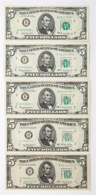 Lot 3091 - United States 1950 to 1969 FRN Five Dollar...