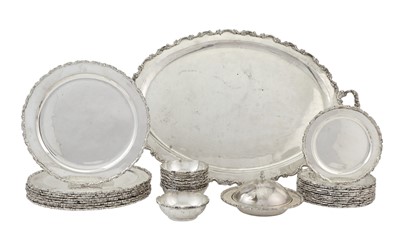 Lot 215 - Assembled Mexican Sterling Silver Part Dinner Service