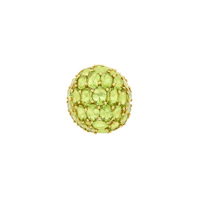 Lot 30 - Gold and Peridot Dome Ring