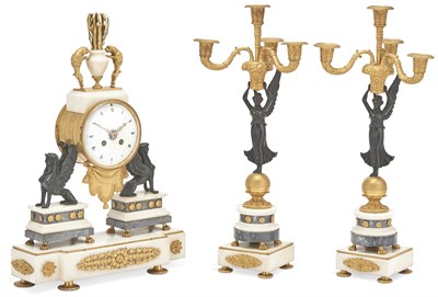 Lot 158 - Empire Style Gilt and Patinated Metal and...