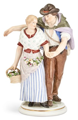Lot 180 - Meissen Porcelain Figural Group of an Amorous...