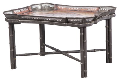 Lot 308 - French Tôle Painted Tray on Stand Late 19th...