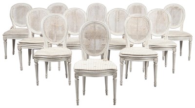 Lot 125 - Set of Twelve Louis XVI Style Painted Dining...