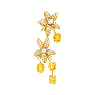 Lot 25 - Gold, Yellow Sapphire and Diamond Enhancer