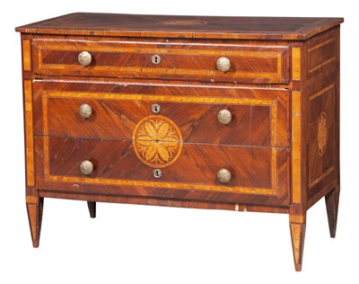 Lot 128 - Northern Italian Neoclassical Inlaid Walnut...